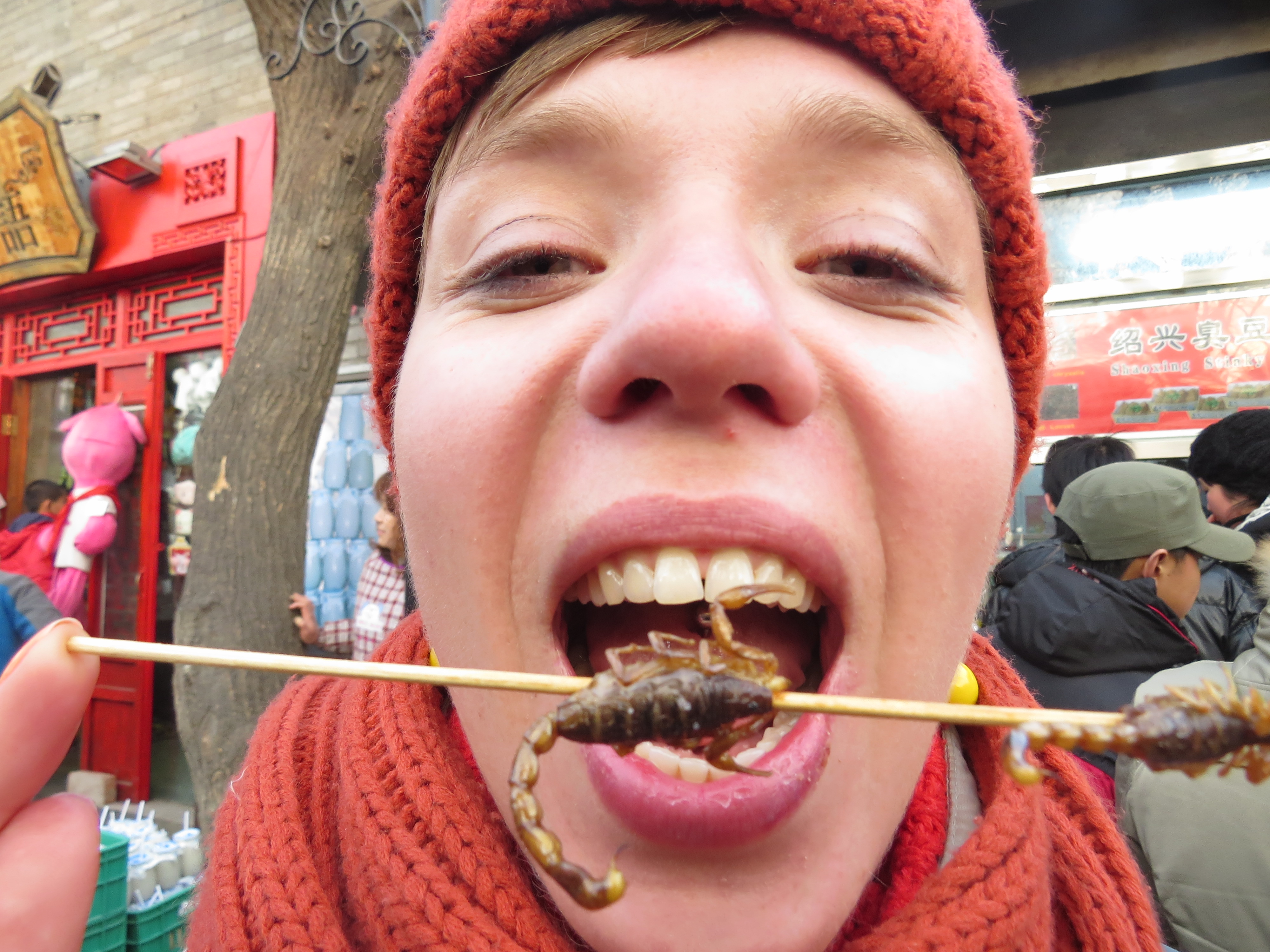 Martyna Skura, lifein20kg, CHiny, jedzenie w Azji, dziwne jedzenie, jedzenie skorpionów i robaków